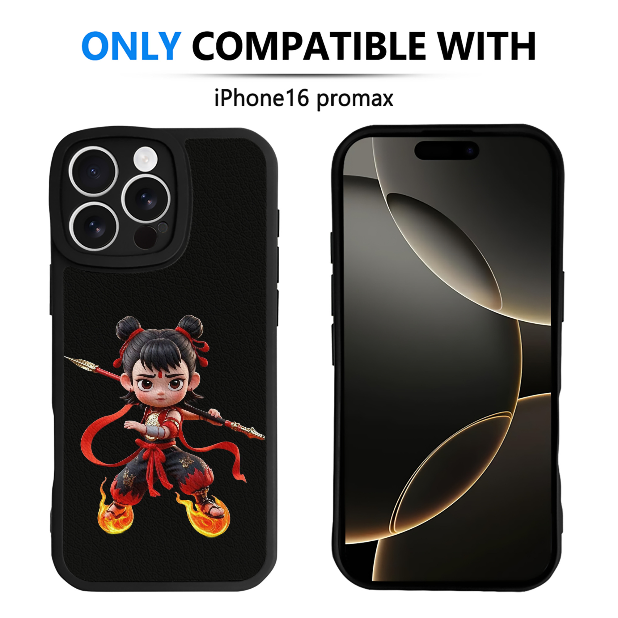 （画像用） Ne Zha 2 ナタ 魔童の大暴れ 【iPhone 16シリーズ対応】シリコンスマホケース（レザー調） 材質：シリコン